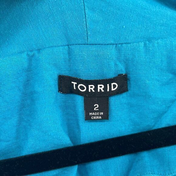 Torrid Linen Blend Ruched Blazer Size 2X - Picture 9 of 13